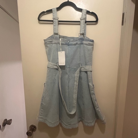 Denim Mini Dress with Button Details - Picture 2 of 4